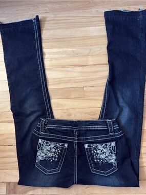 SUKO Dark Wash Embellished Bootcut Jeans Y2K Size 6